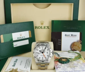 Field Professional Watches | Sant Blanc ROLEX Unworn 42mm Stainless Steel Explorer II Polar White Dial Model 216570