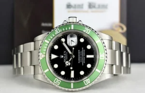 Diving Professional Watches | Men's Watches | Sant Blanc ROLEX Vintage 40mm Stainless Submariner Green Bezel Kermit Model 16610