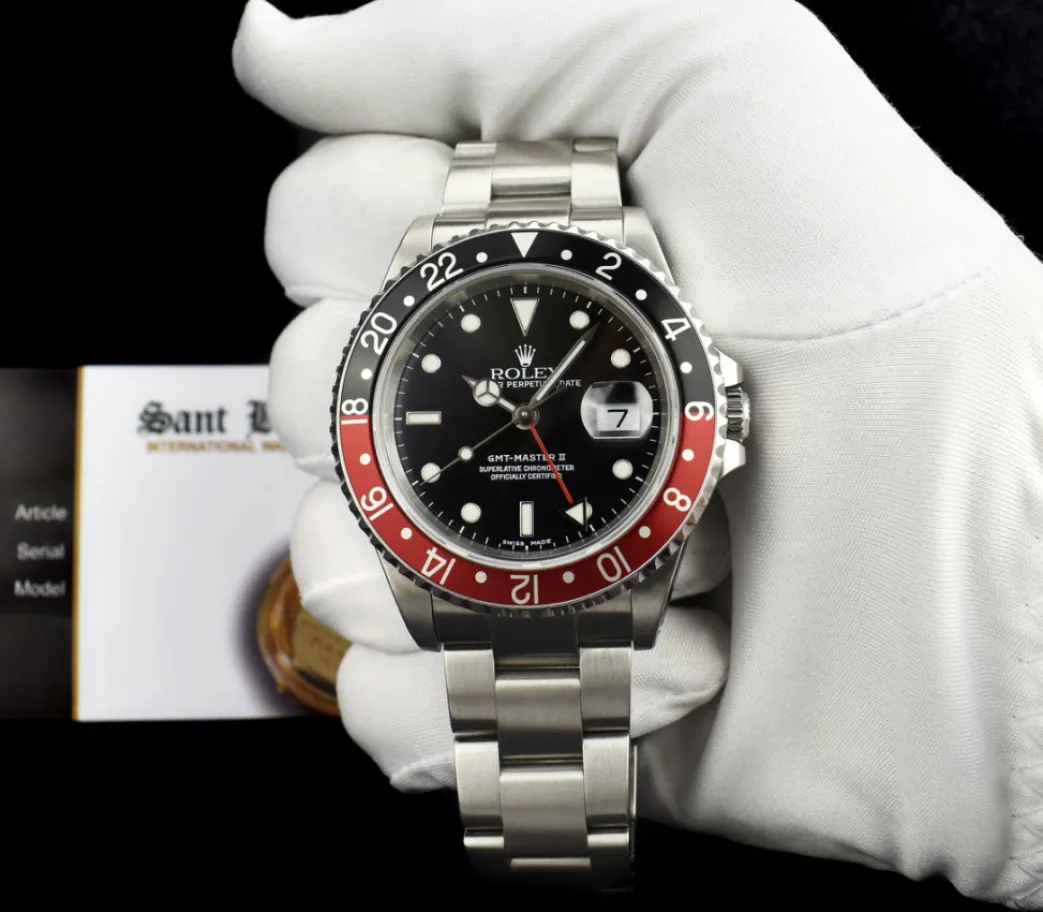 rolex_vintage_stainless_g_1.webp Pilots Professional Watches | Sant Blanc ROLEX Vintage Stainless GMT Master II Coke Bezel SEL Model 16710