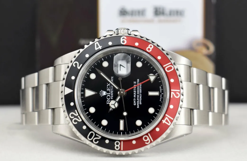 rolex_vintage_stainless_g_3.webp Pilots Professional Watches | Sant Blanc ROLEX Vintage Stainless GMT Master II Coke Bezel SEL Model 16710