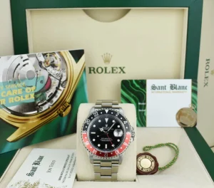 Pilots Professional Watches | Sant Blanc ROLEX Vintage Stainless Steel GMT Master II Black & Red "Coke" Bezel SEL Model 16710