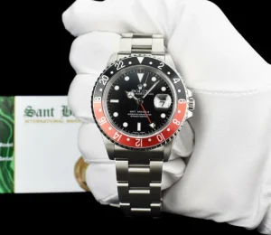 Pilots Professional Watches | Sant Blanc ROLEX Vintage Stainless Steel GMT Master II Black & Red "Coke" Bezel SEL Model 16710