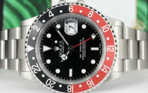 Pilots Professional Watches | Sant Blanc ROLEX Vintage Stainless Steel GMT Master II Black & Red 