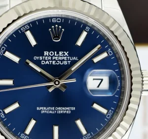 Men's Watches | Dress Watches | Sant Blanc ROLEX White Gold & Stainless DateJust 41 Blue Index Box & Card Model 126334