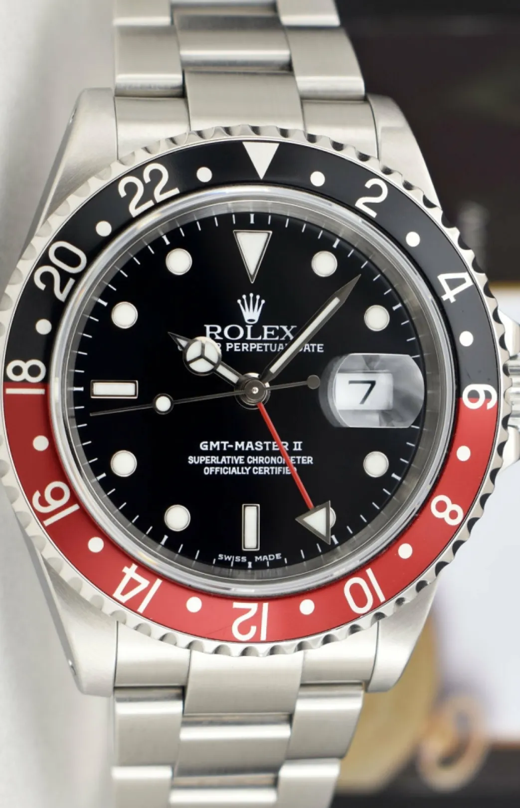 vintage_stainless_steel_g_2.webp Pilots Professional Watches | Sant Blanc Vintage Stainless Steel GMT Master II Coke Bezel SEL Model 16710